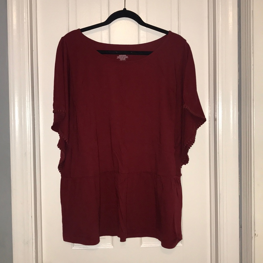 Lane Bryant Red short sleeve blouse